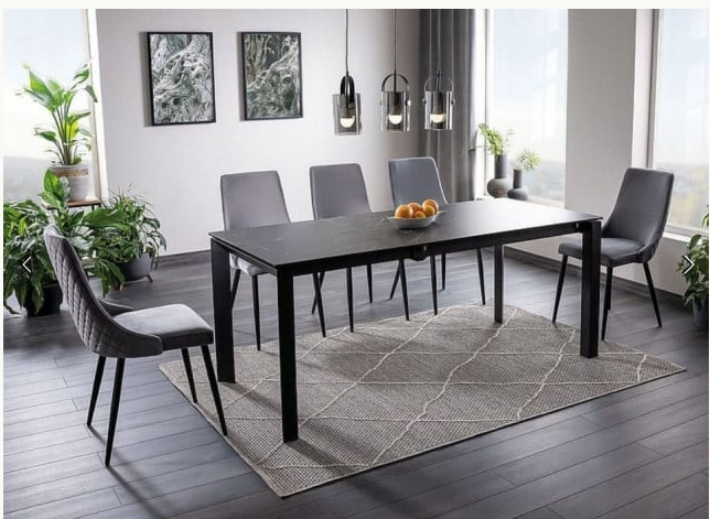 Masa dining extensibila neagra din ceramica Metropol– noua, nefolosita